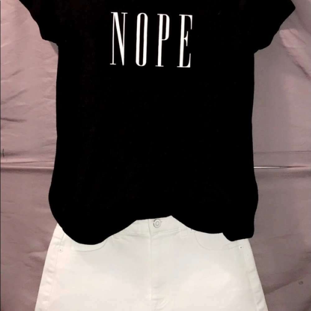 Nope shirt w/ white short outfit
